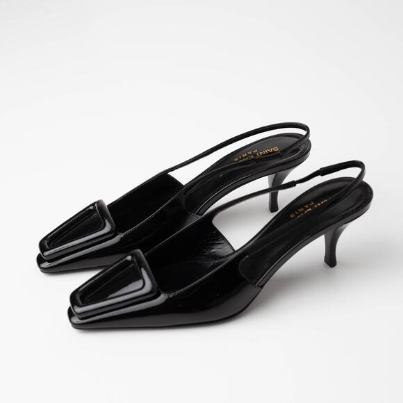 Saint Laurent Women's 24 Slingback Kitten Heel Pumps - Picture 8 of 10